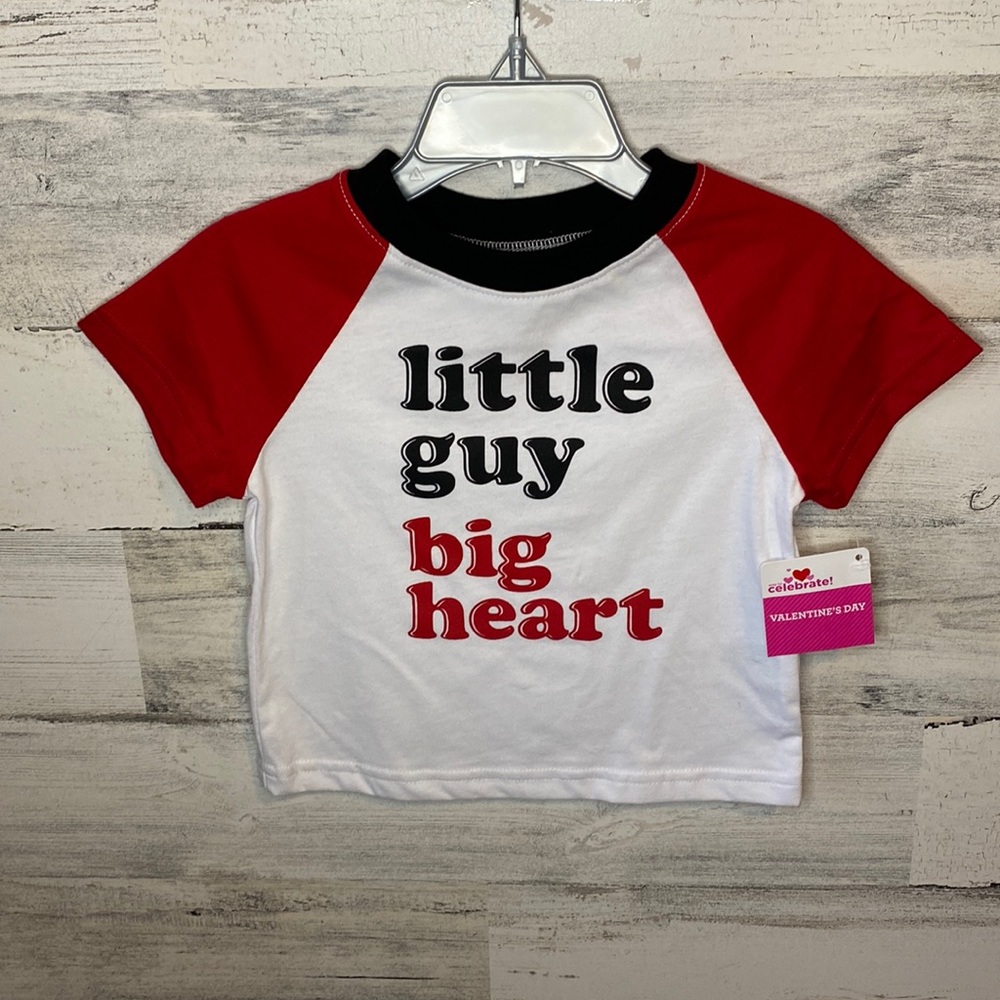 Baby “little guy big heart” Shirt Size 12 Months NEW